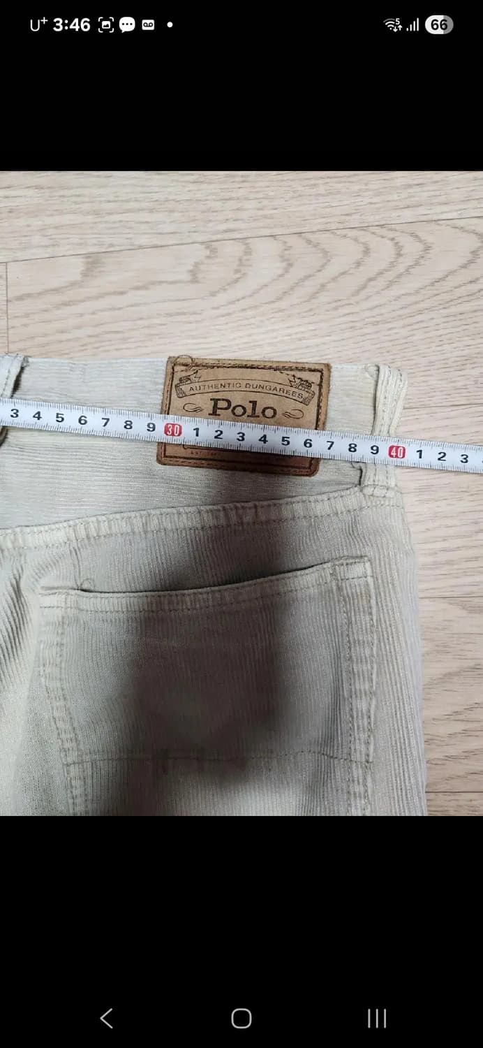 폴로 랄프로렌 오프화이트 칼라 레드자수 슬림 진 팬츠 면바지 30 상품이미지8