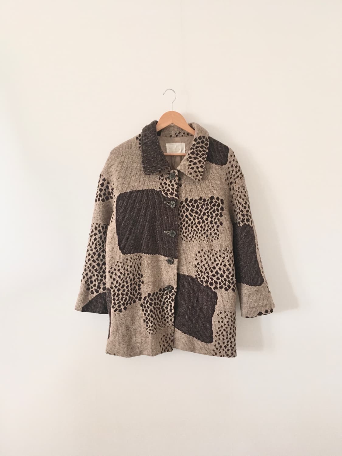 Animal pattern wool knit jacket 상품이미지2