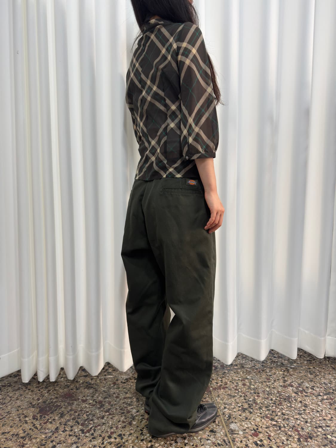 ined check strap blouse 상품이미지6