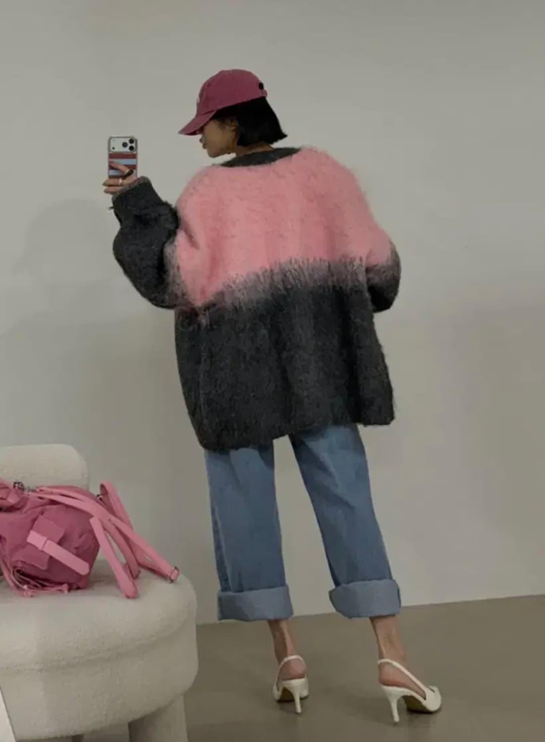 엔티크제이_옴브레 브러쉬 가디건(브라운) 상품이미지4