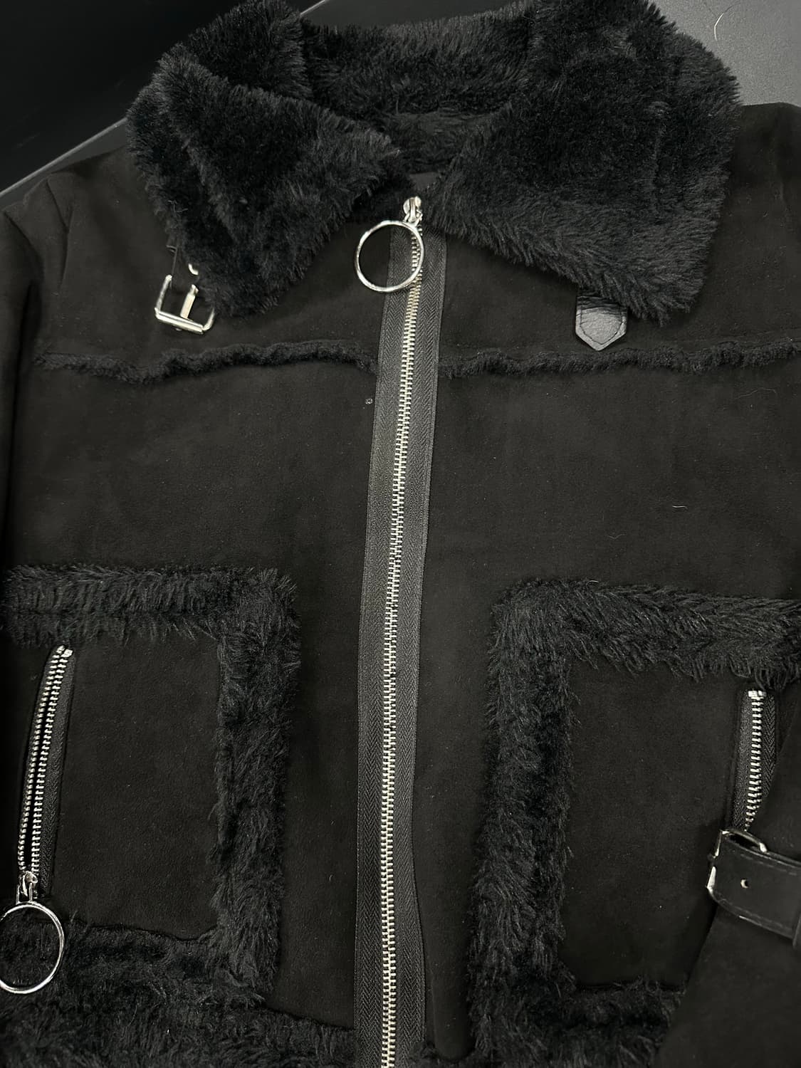 빈티지 블랙 스웨이드 무스탕 상품이미지5