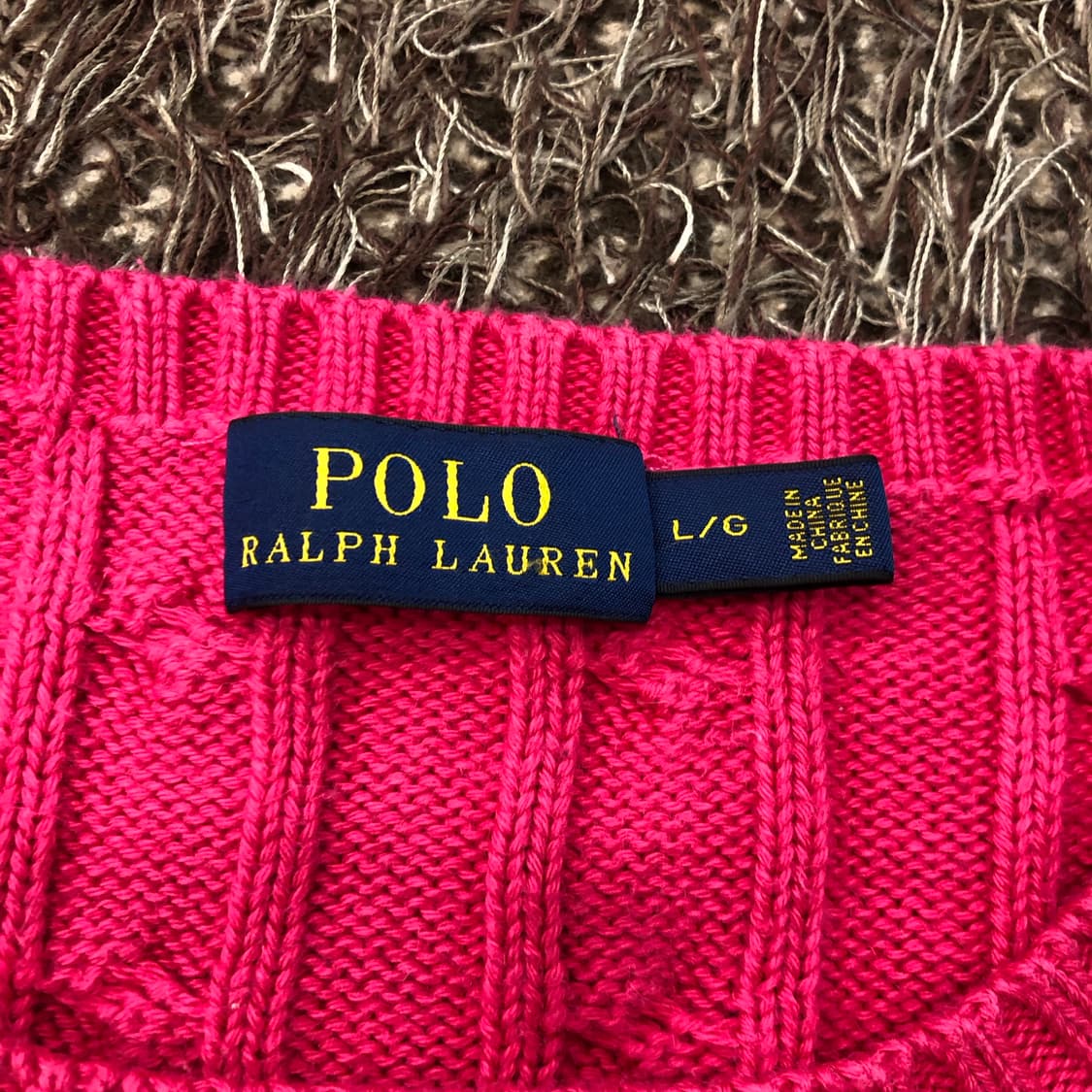 폴로 랄프로렌 여성 핑크 케이블 니트 상품이미지4