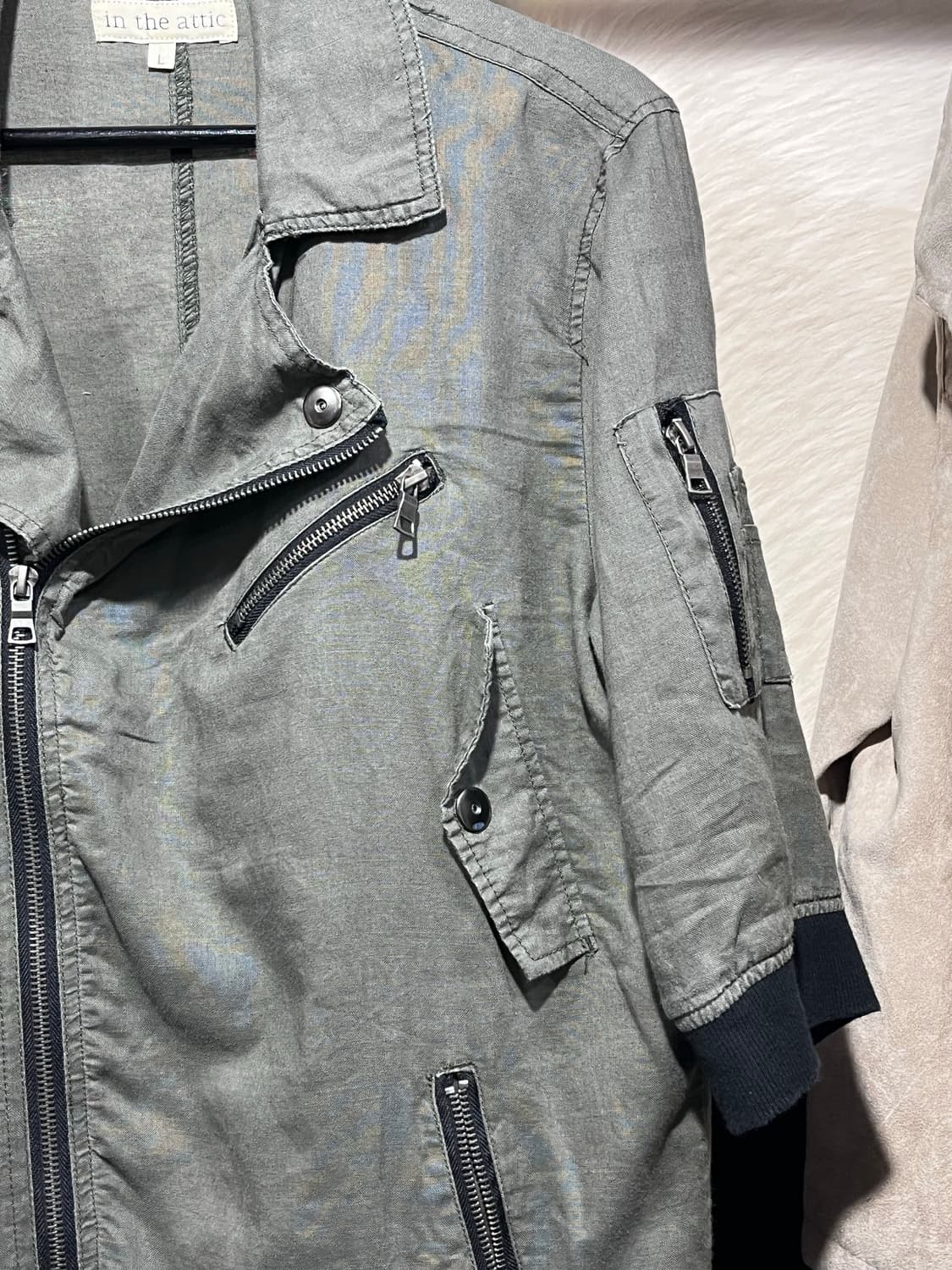 인더아틱 6부 바이커 자켓 상품이미지4