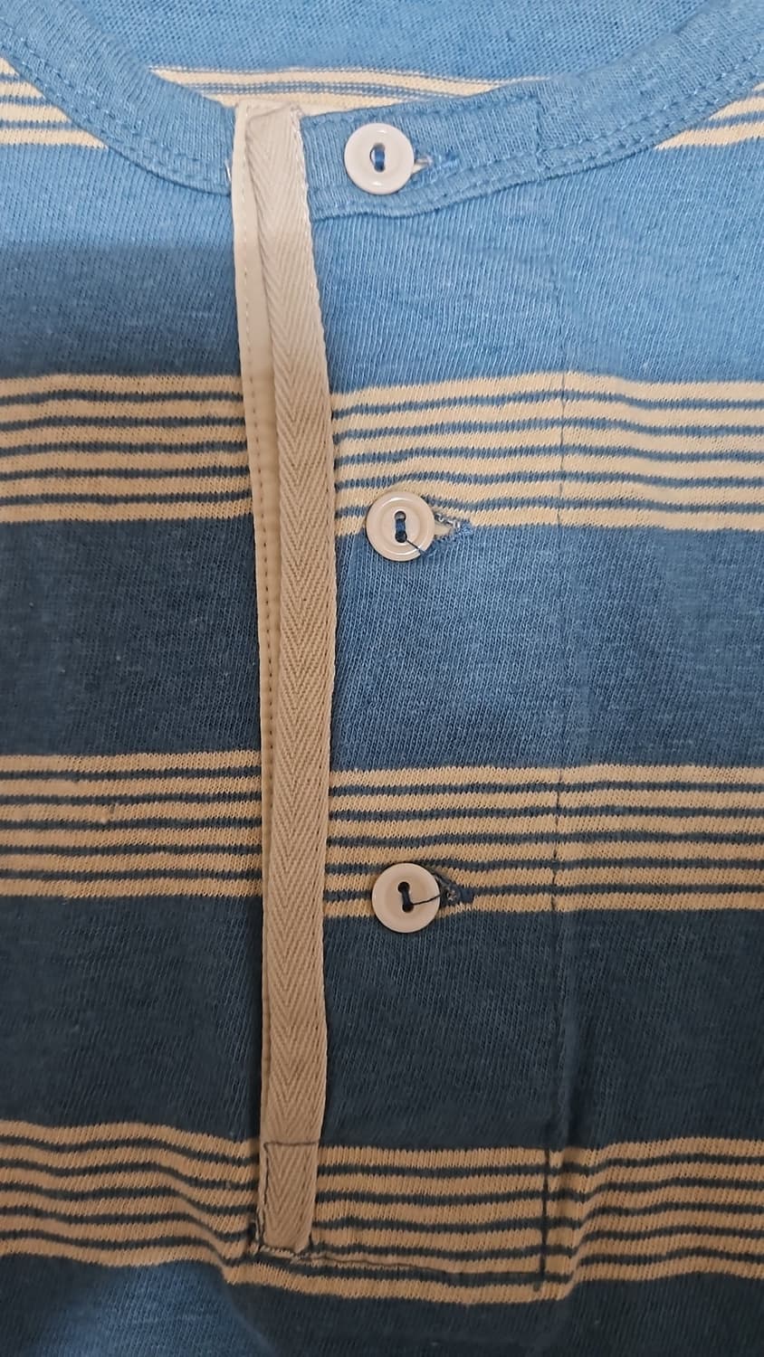 리바이스 LVC 1920's 선셋 헨리 티셔츠 블루 & 크림 S 상품이미지7