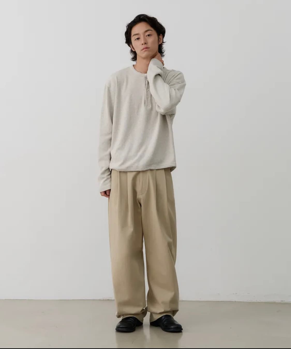 노운 와이드 치노 베이지 상품이미지1