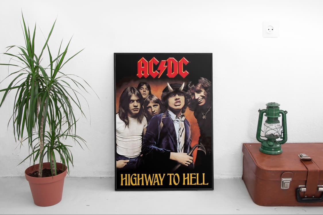 ACDC 포스터 액자 대형 사이즈 남자방 기타 인테리어 50x70cm 상품이미지1