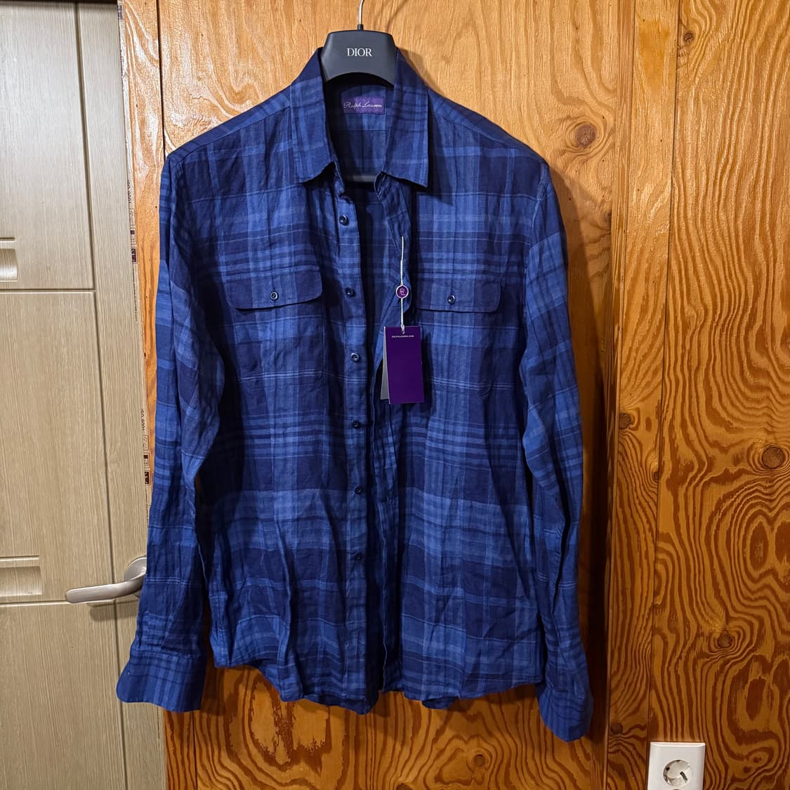 새상품) 랄프로렌 퍼플라벨 25 S/S 플레드 린넨 셔츠  상품이미지2