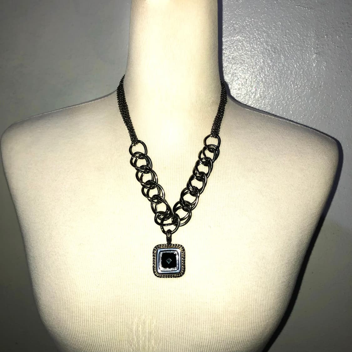 빈티지 골드 링 체인 스퀘어 펜던트 목걸이 갸루 펑크 긱시크 오리엔탈 상품이미지2