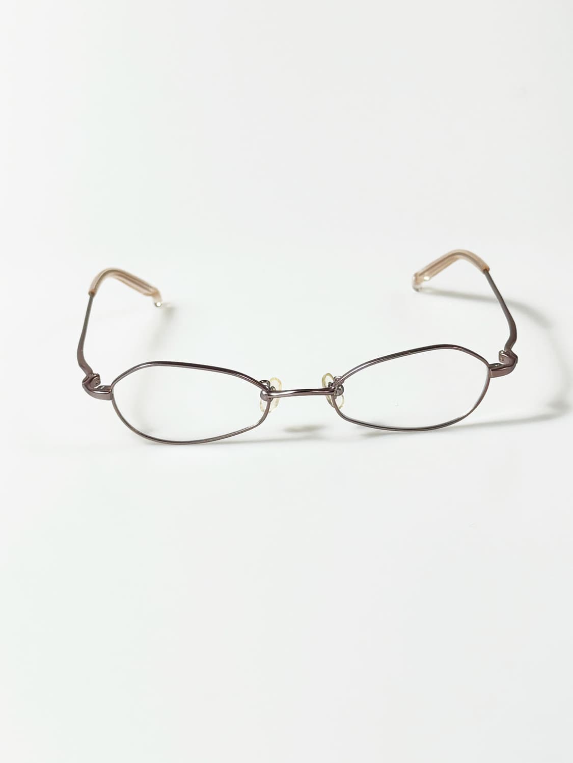 90s ALOOK 라이트핑크 메탈 슬림 오벌 프레임 빈티지 안경 상품이미지2