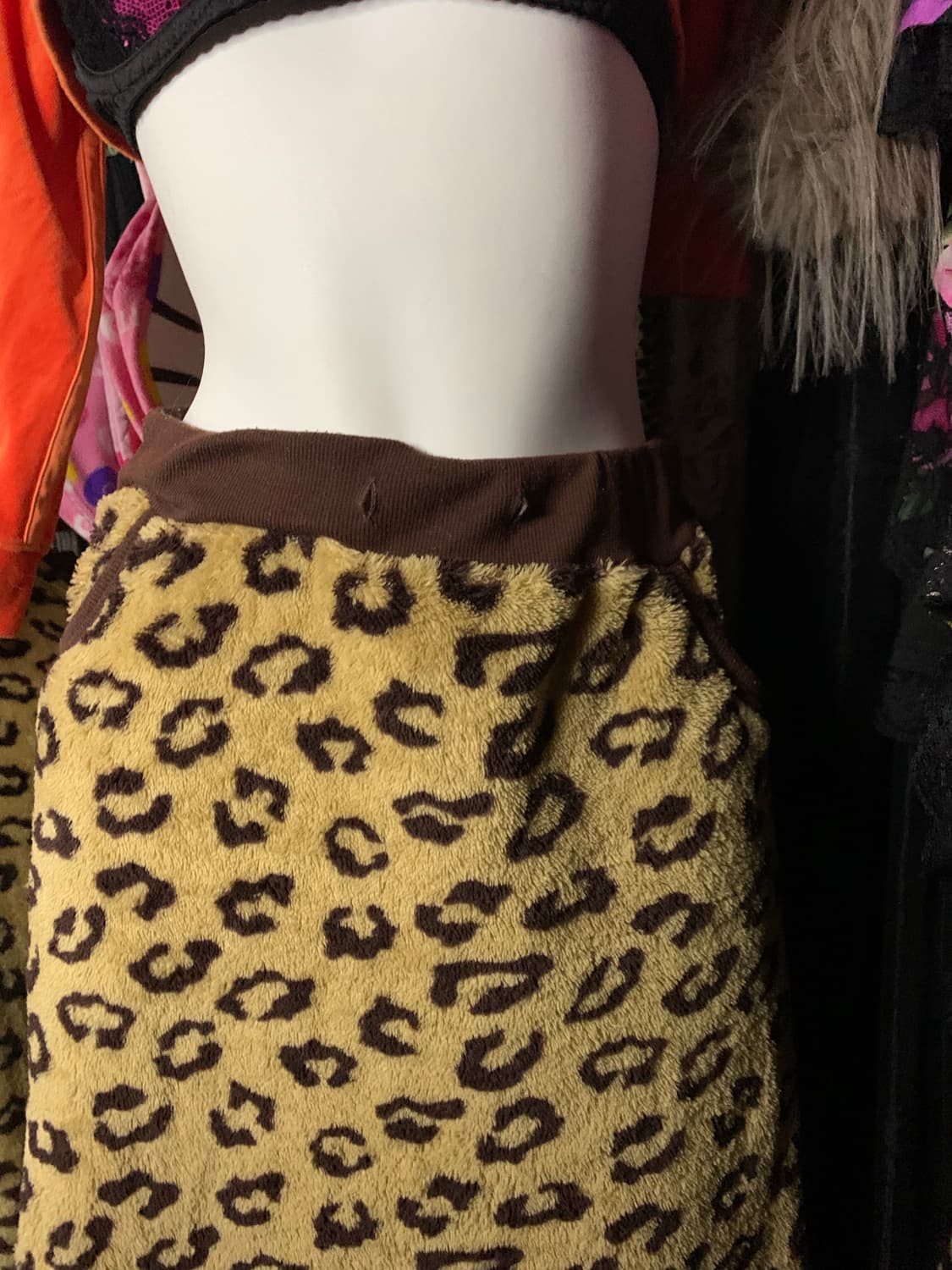 갸루 레오파드 퍼 롱스커트 상품이미지3