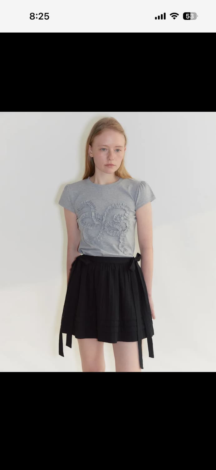 Butterfly Frill T-Shirts (Melange Grey) 상품이미지1
