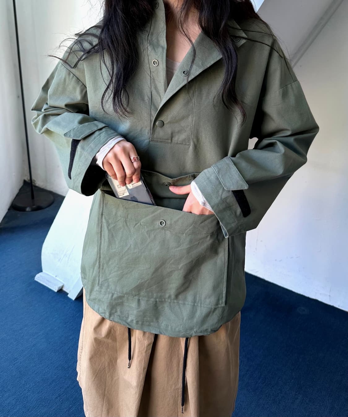 Cotton wide anorak parka 상품이미지9