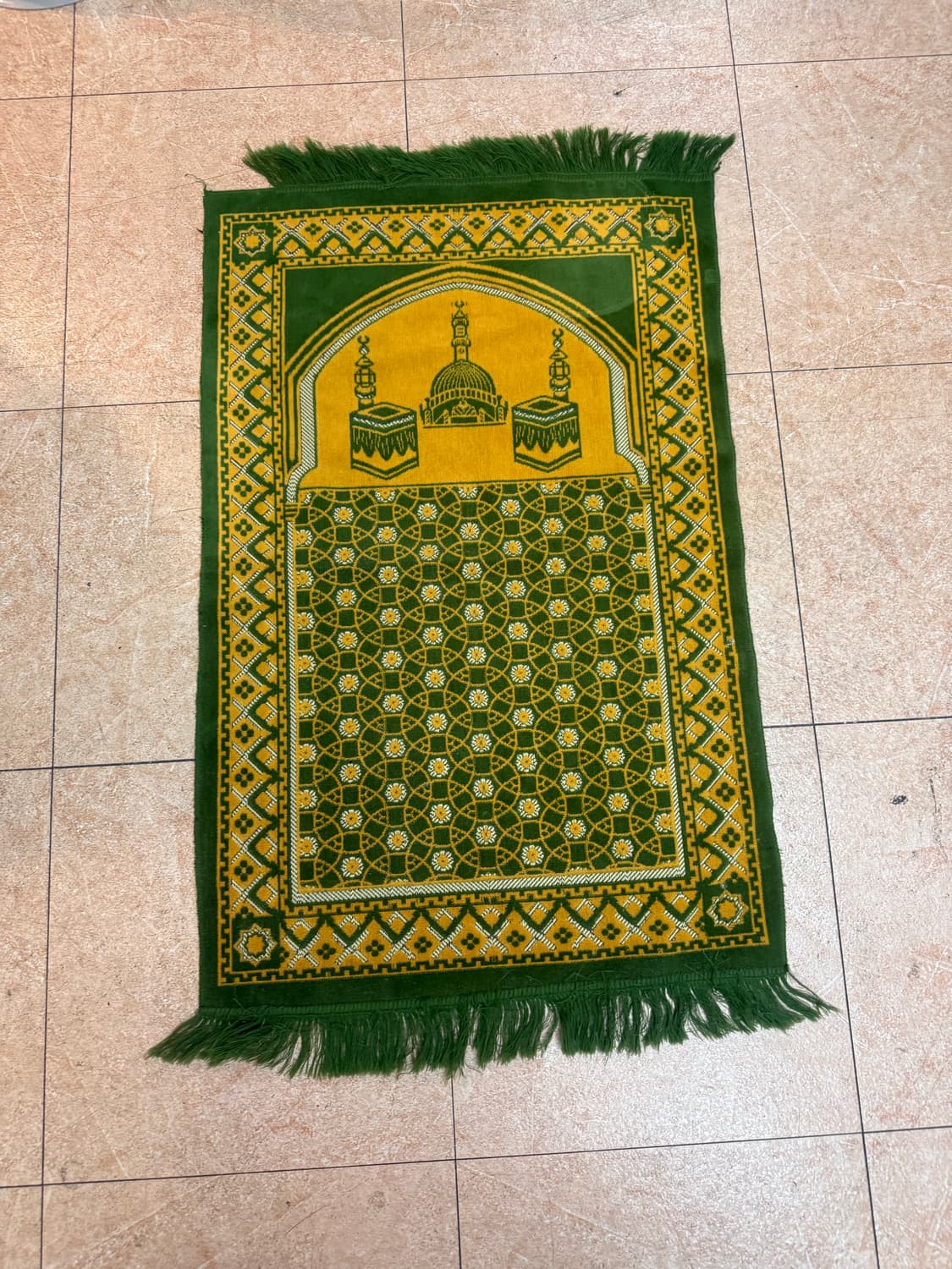 빈티지 에스닉 패턴 옐로우그린 러그 발매트  상품이미지1
