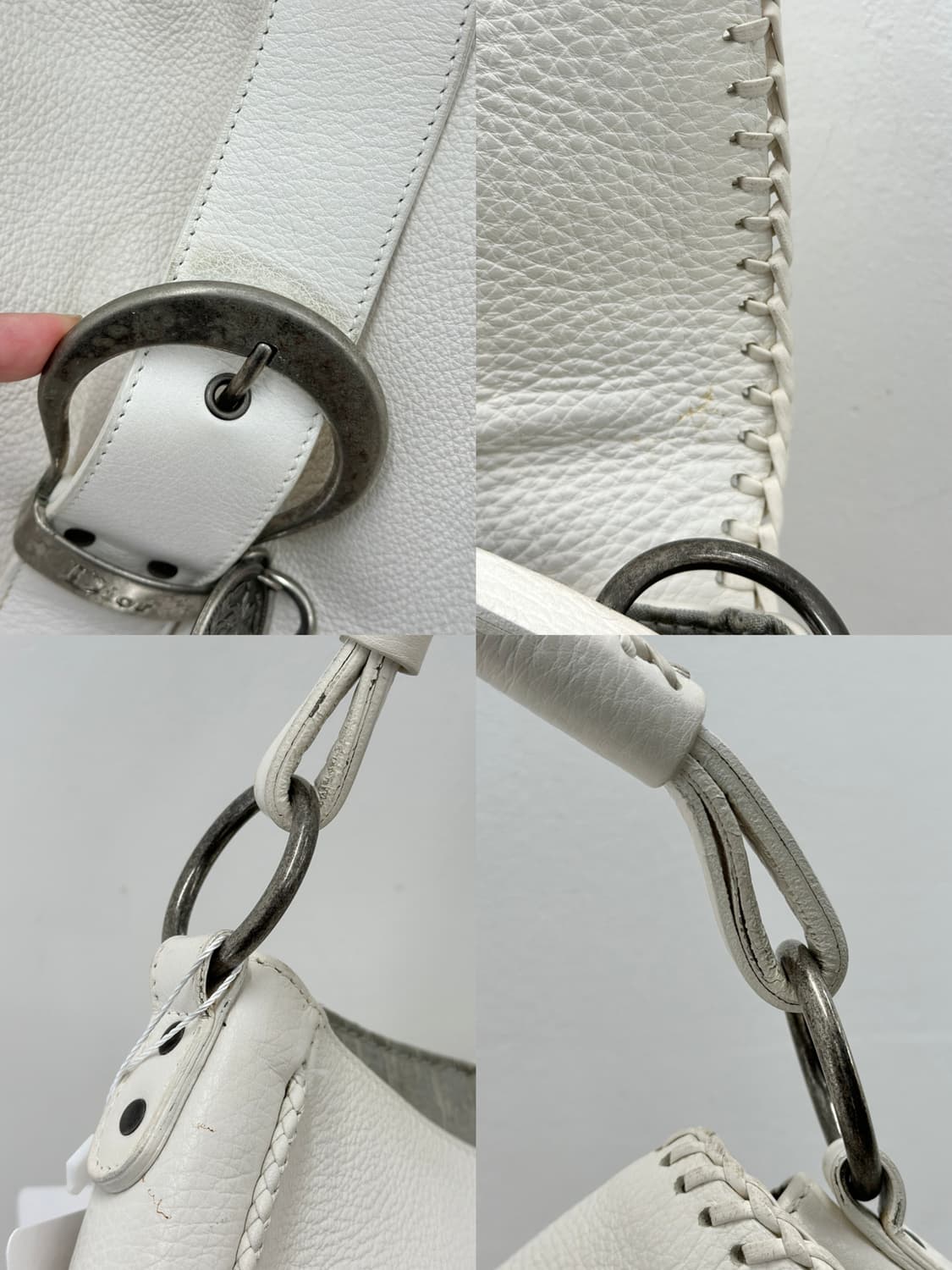 디올 00s 화이트 가우초 탑 핸들백  상품이미지8