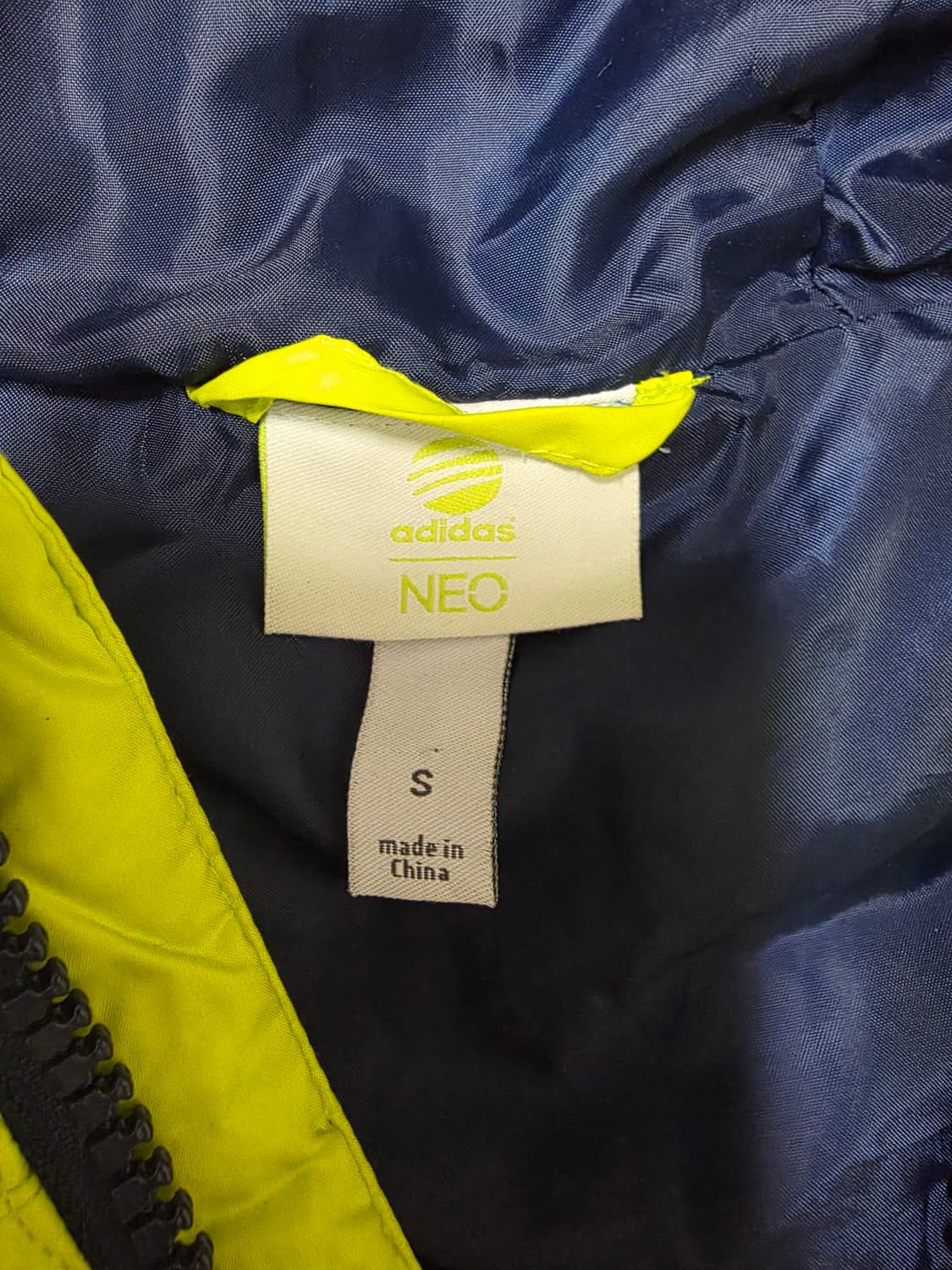 아디다스 네오 형광 후디패딩s 68/52 실측M 상품이미지6