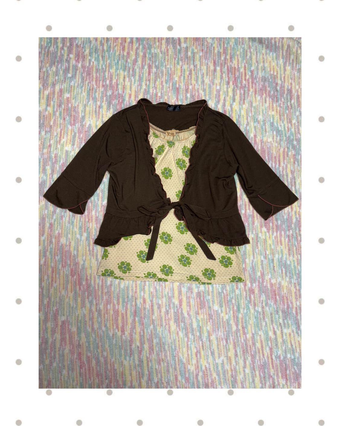 카키 브라운 볼레로 가디건 상품이미지1