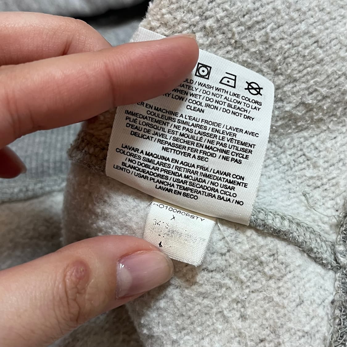 [정품] 나이키 그레이 화이트 스우시 기모 후드티 [ XL ] 상품이미지5