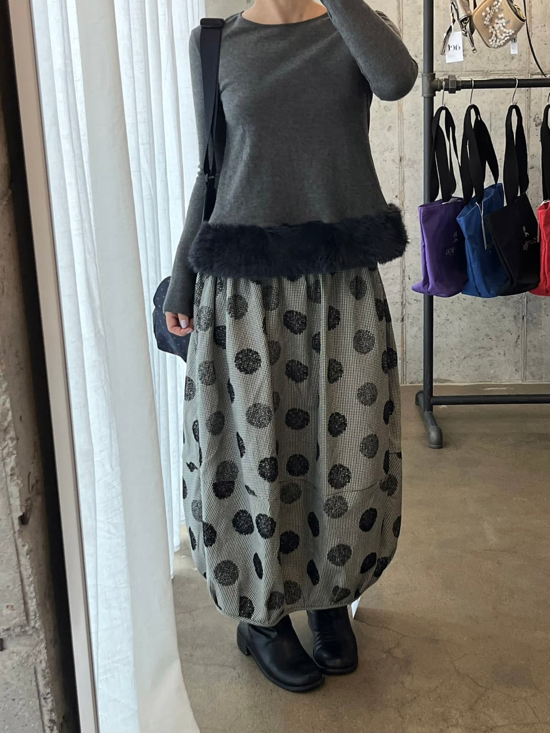 LE CIEL BLEU 퍼 트리밍 탑 상품이미지5