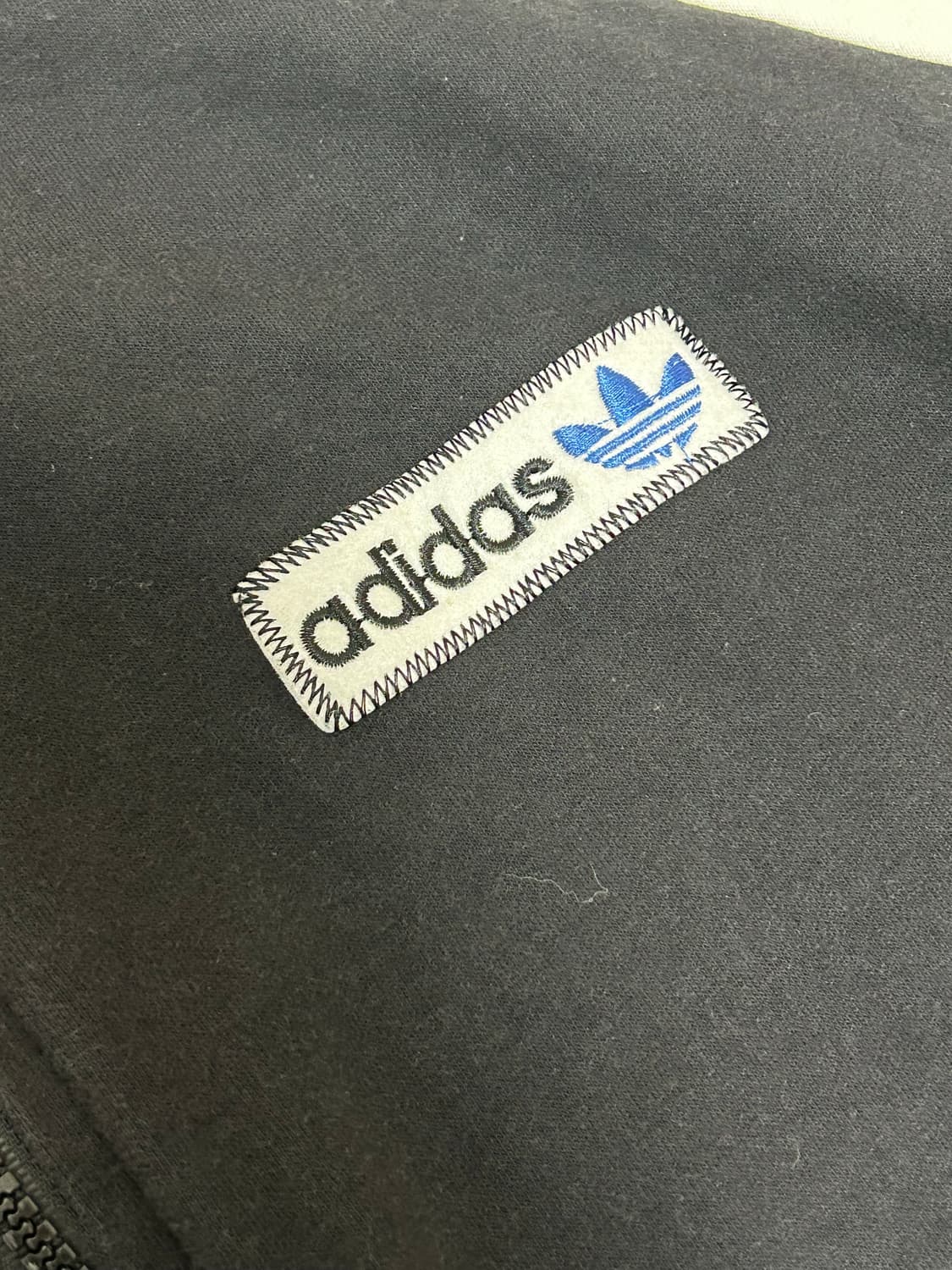 90s 아디다스 스카이블루 빅로고 스웻 풀집업 자켓 상품이미지4