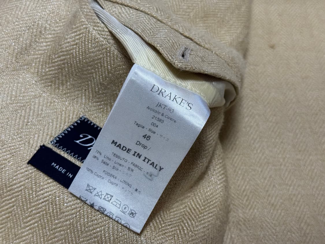 드레익스 에크루 헤링본 린넨 실크 테일러 자켓 36 상품이미지3