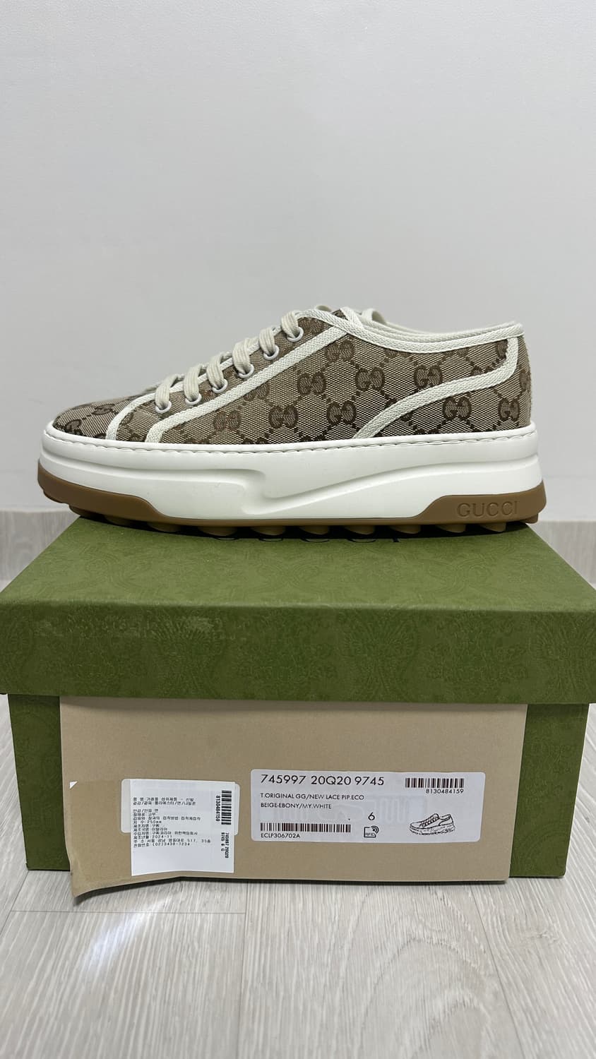 구찌 베이지 에보니 GG 캔버스 남성 6사이즈 국내 매장 새상품 상품이미지3