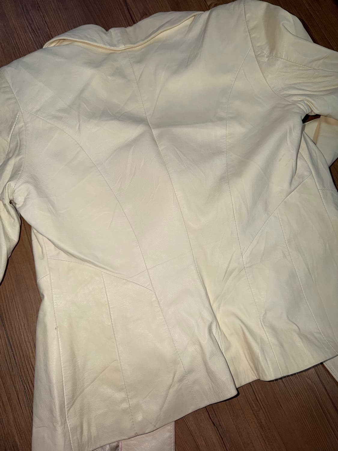 화이트 가죽 자켓 상품이미지4