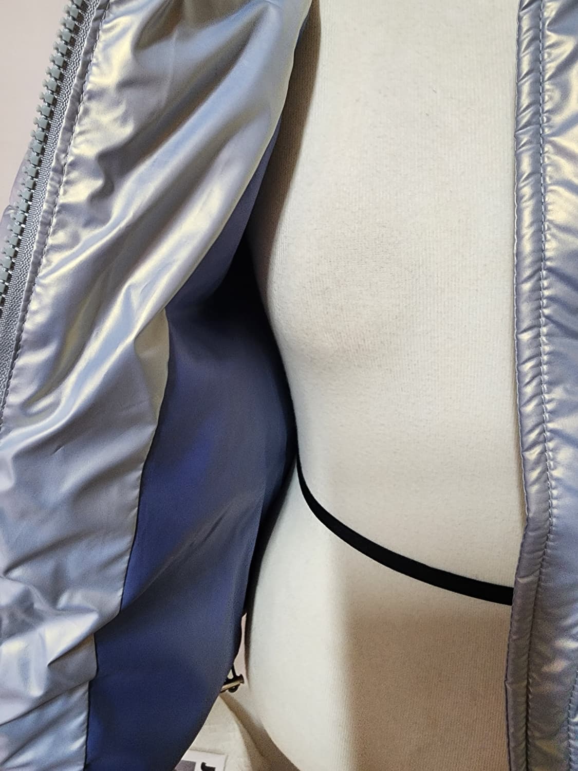 실버블루 하이넥 숏패딩 상품이미지4