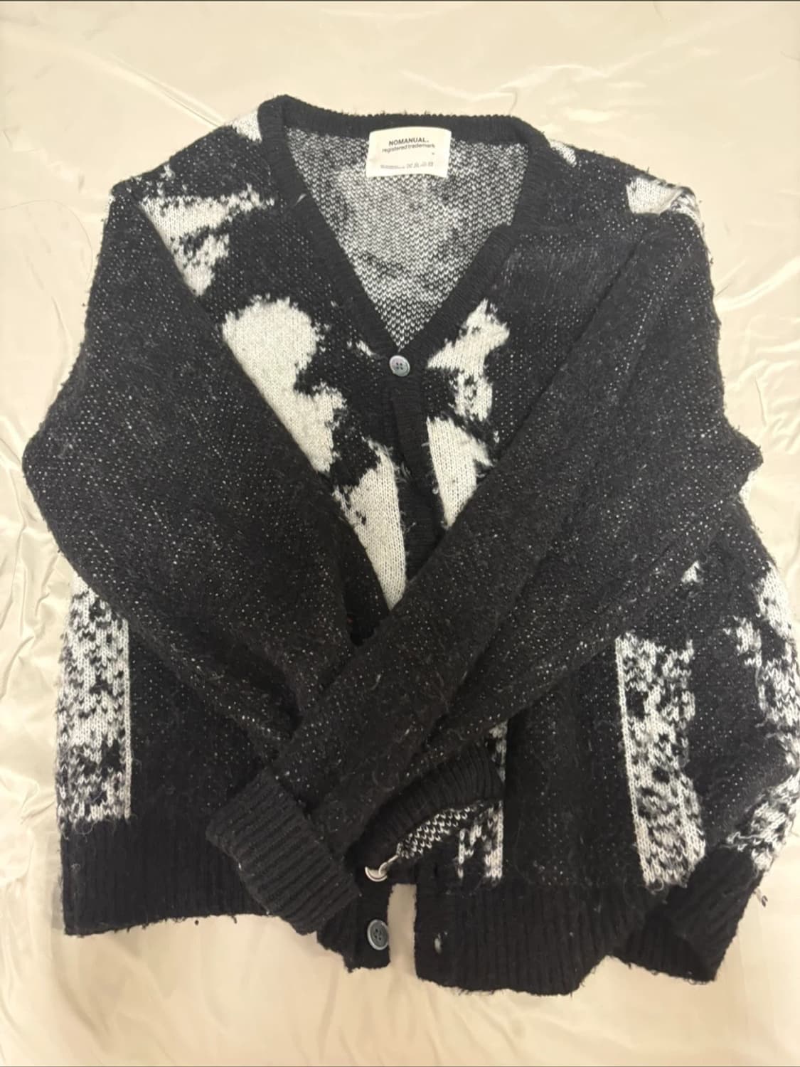 노매뉴얼 헤어리 니트 가디건 M 상품이미지3