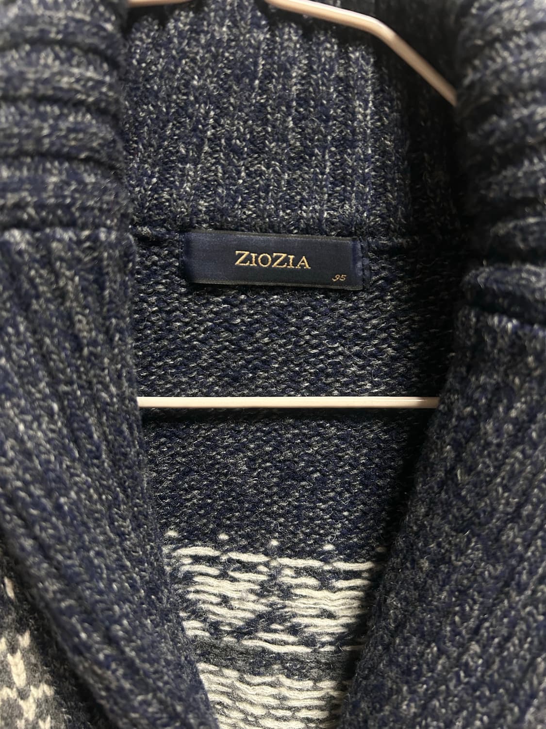 ZIOZIA 지오지아 노르딕 패턴 숄칼라 가디건 95 상품이미지2