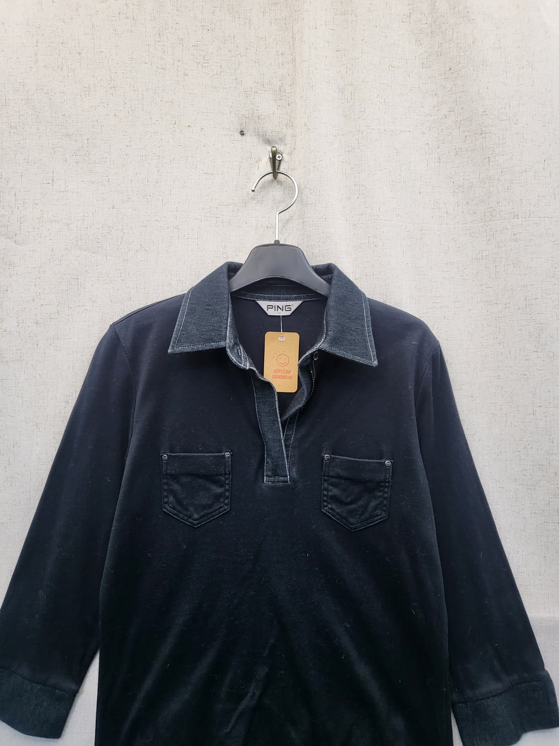 PING 카라 티셔츠  블랙 상품이미지3