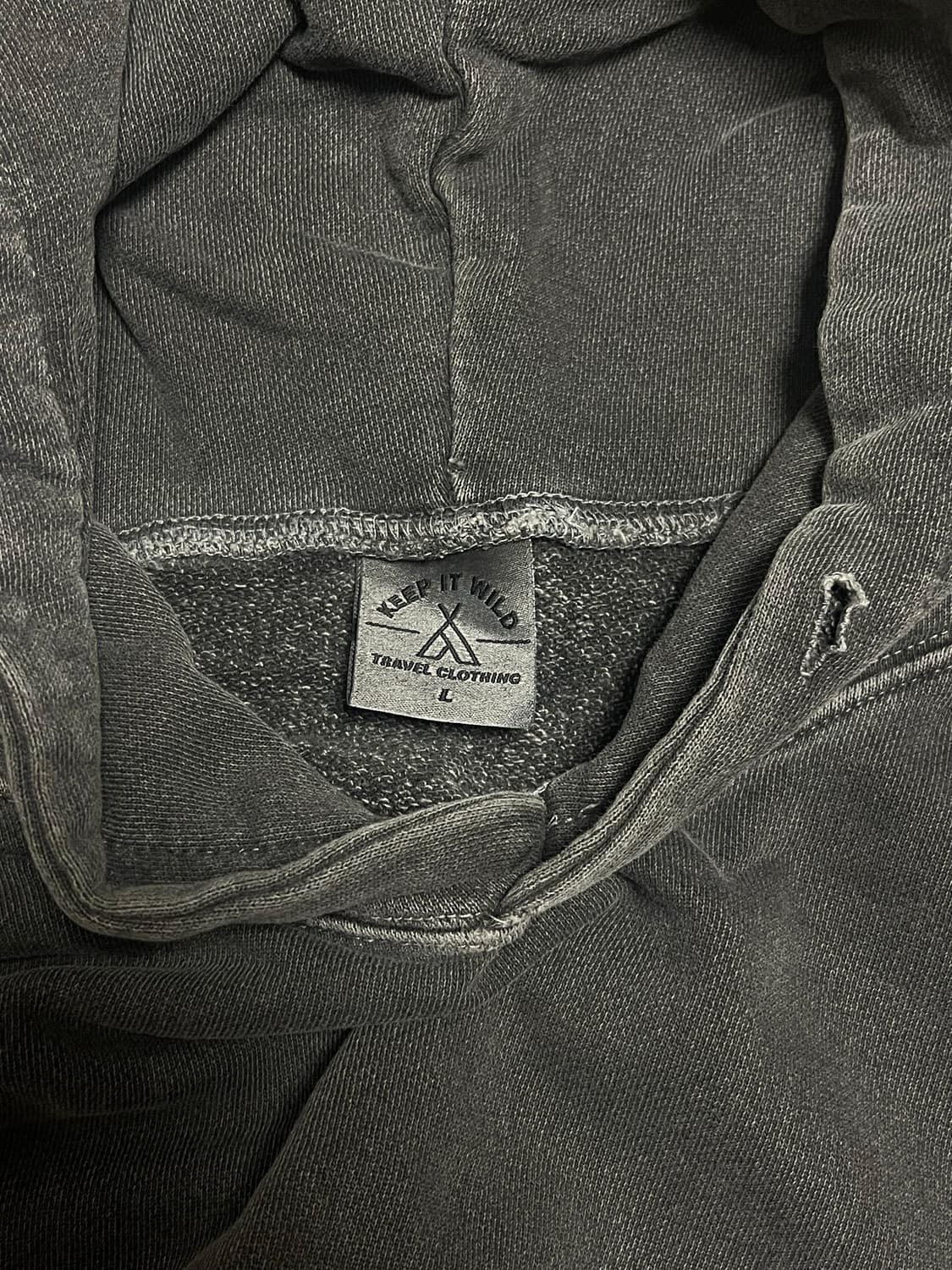 트래블 블랙차콜 워싱 후드티 상품이미지3