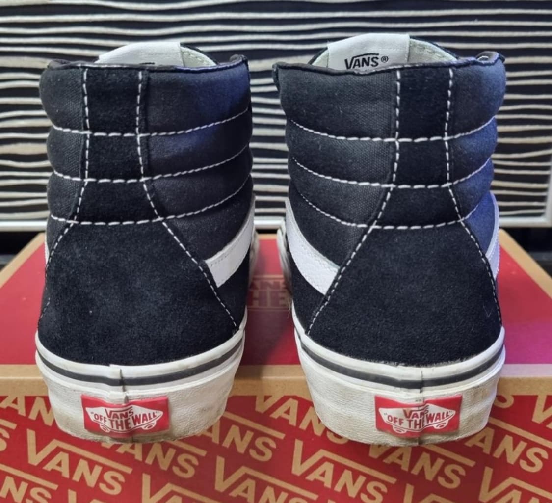 VANS 반스 블랙 화이트 하이탑 스케이트보드 슈 상품이미지4