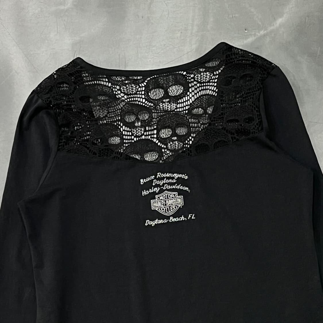  할리데이비슨 스컬 펀칭 긴팔티 y15134 상품이미지5