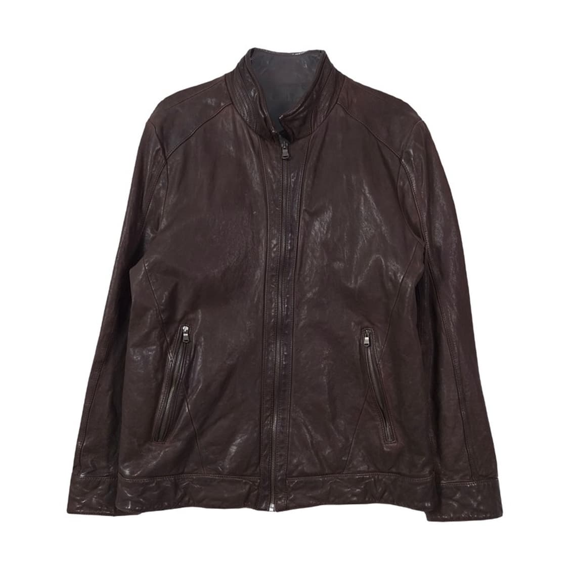엠피코드 천연 양가죽 싱글 라이더 자켓 브라운 L 상품이미지1