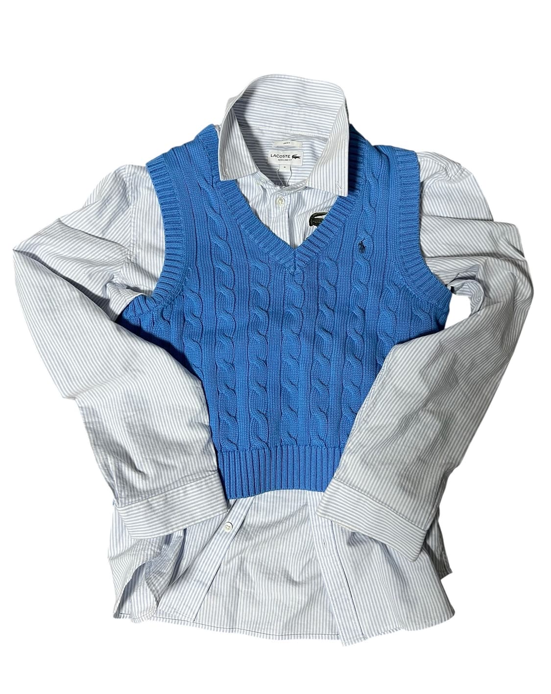 (새상품)폴로 랄프로렌 케이블 니트 조끼 블루 M 새상품 상품이미지1