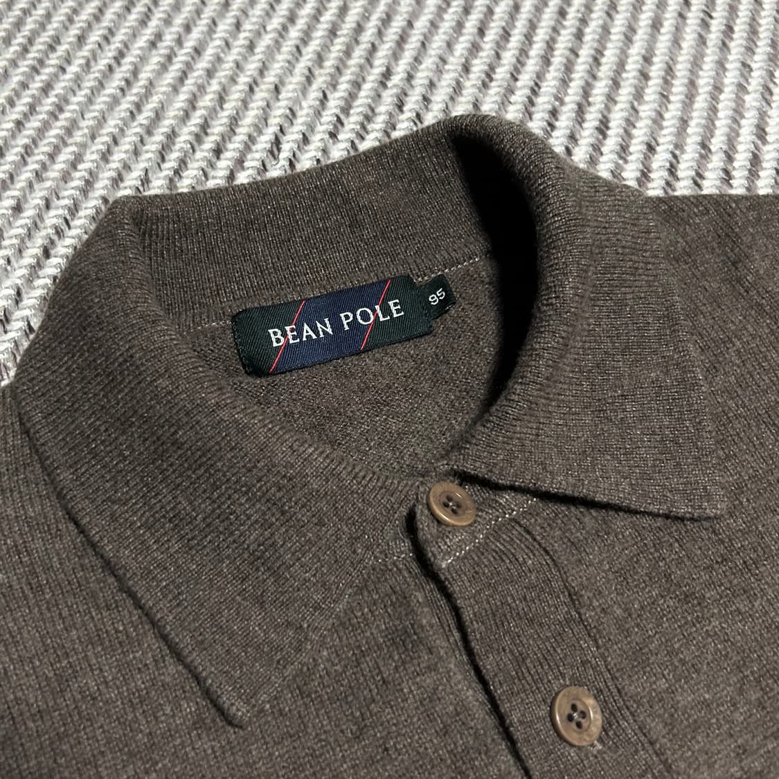 [M] Beanpole 빈폴 브라운 울 카라넥 니트 상품이미지4