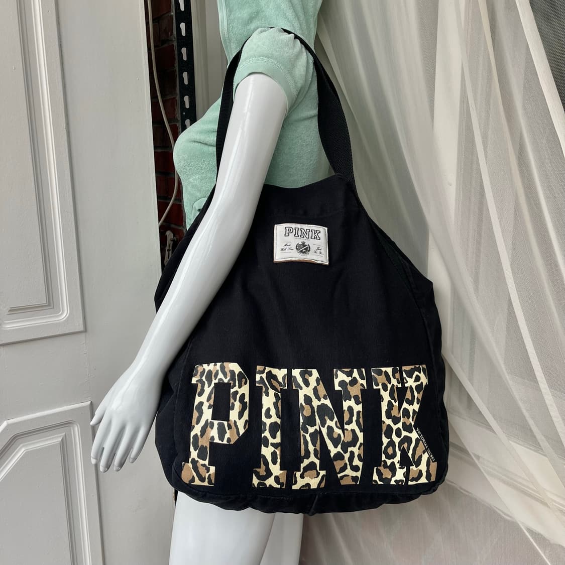 PINK 레오파드 호피 자이언트 빅백 숄더백y2k 갸루 상품이미지1