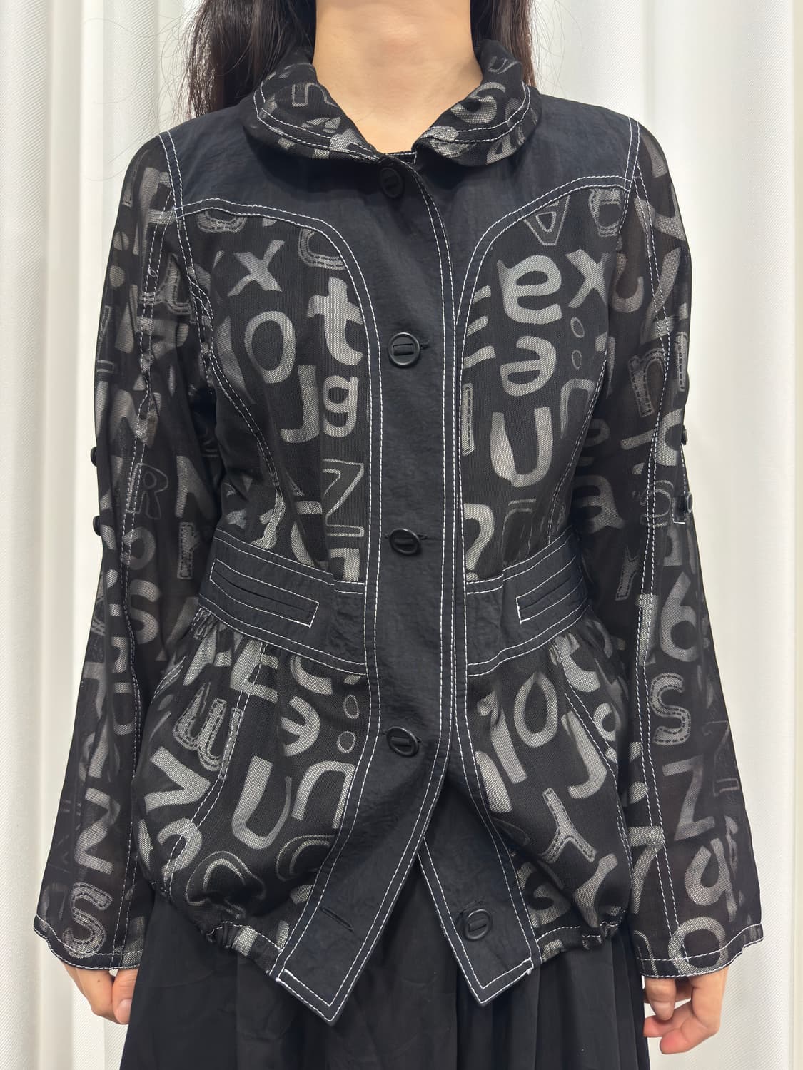mesh print design jacket 상품이미지1