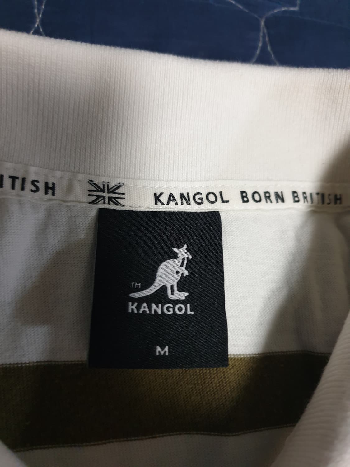 캉골 스트라이프 카라티 카키&화이트 (M) 상품이미지3