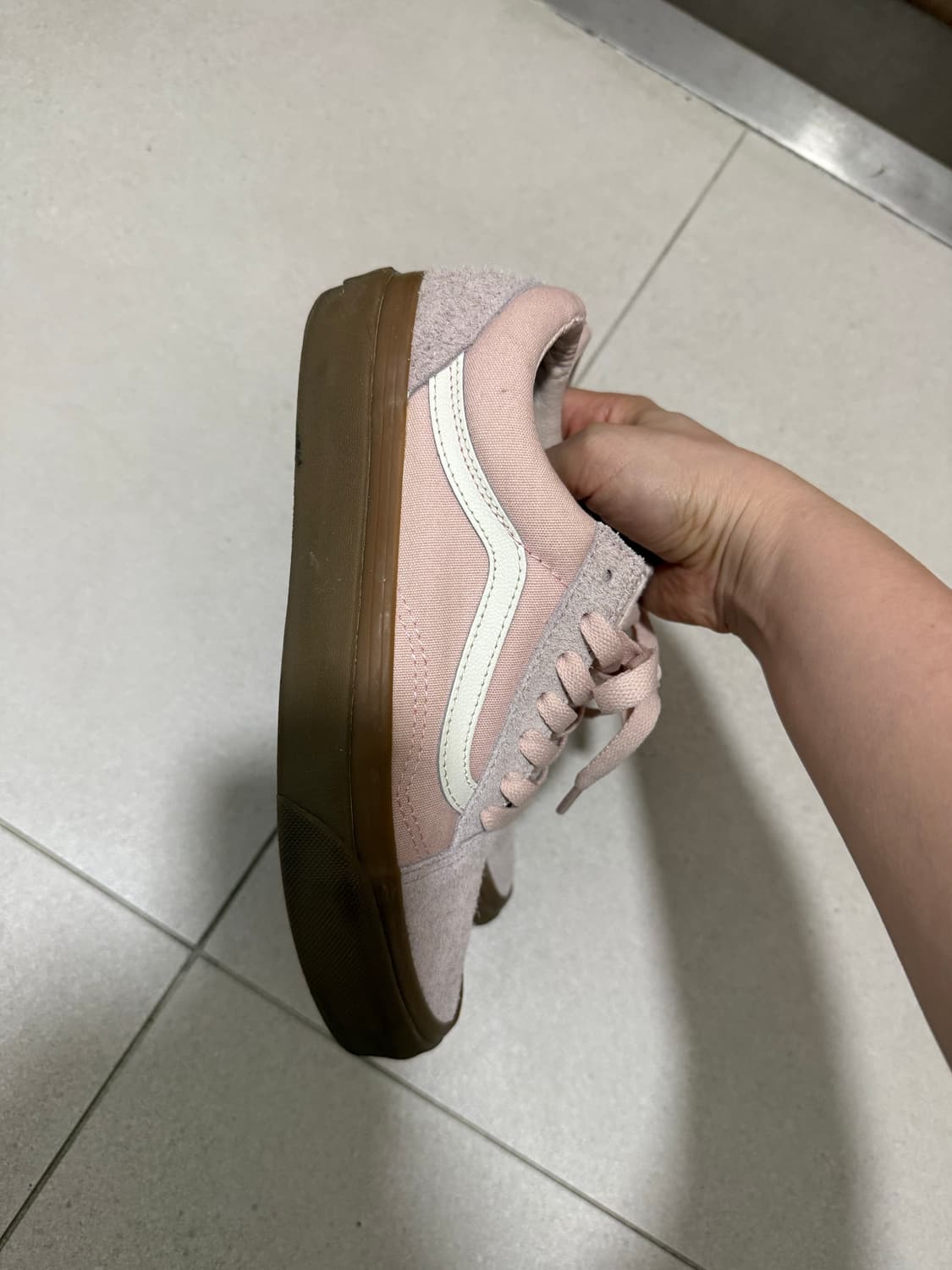 반스 올드스쿨 핑크 스웨이드 225 상품이미지4