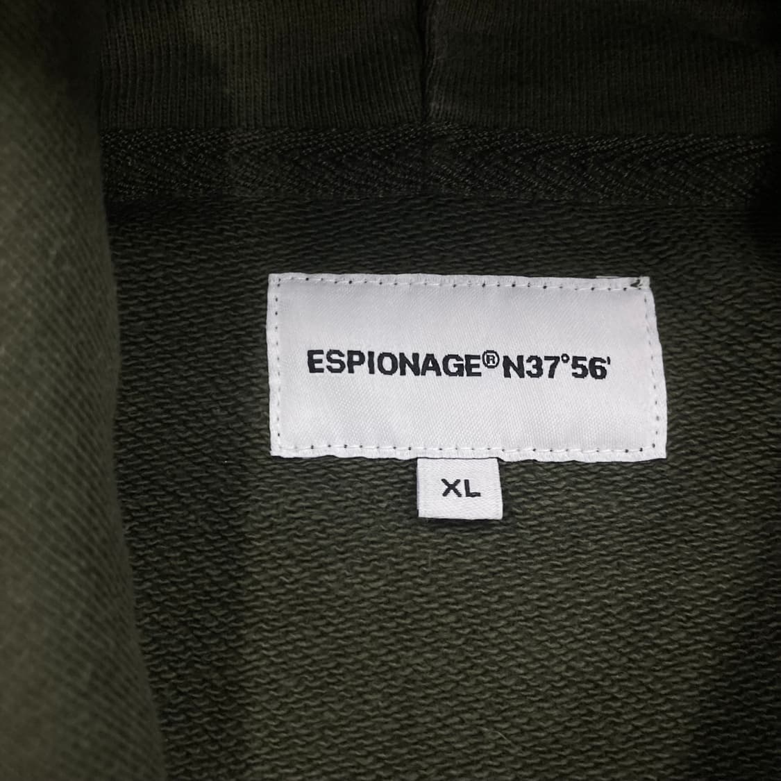 에스피오나지 카키 컬러 스몰 로고 후드티 상품이미지3