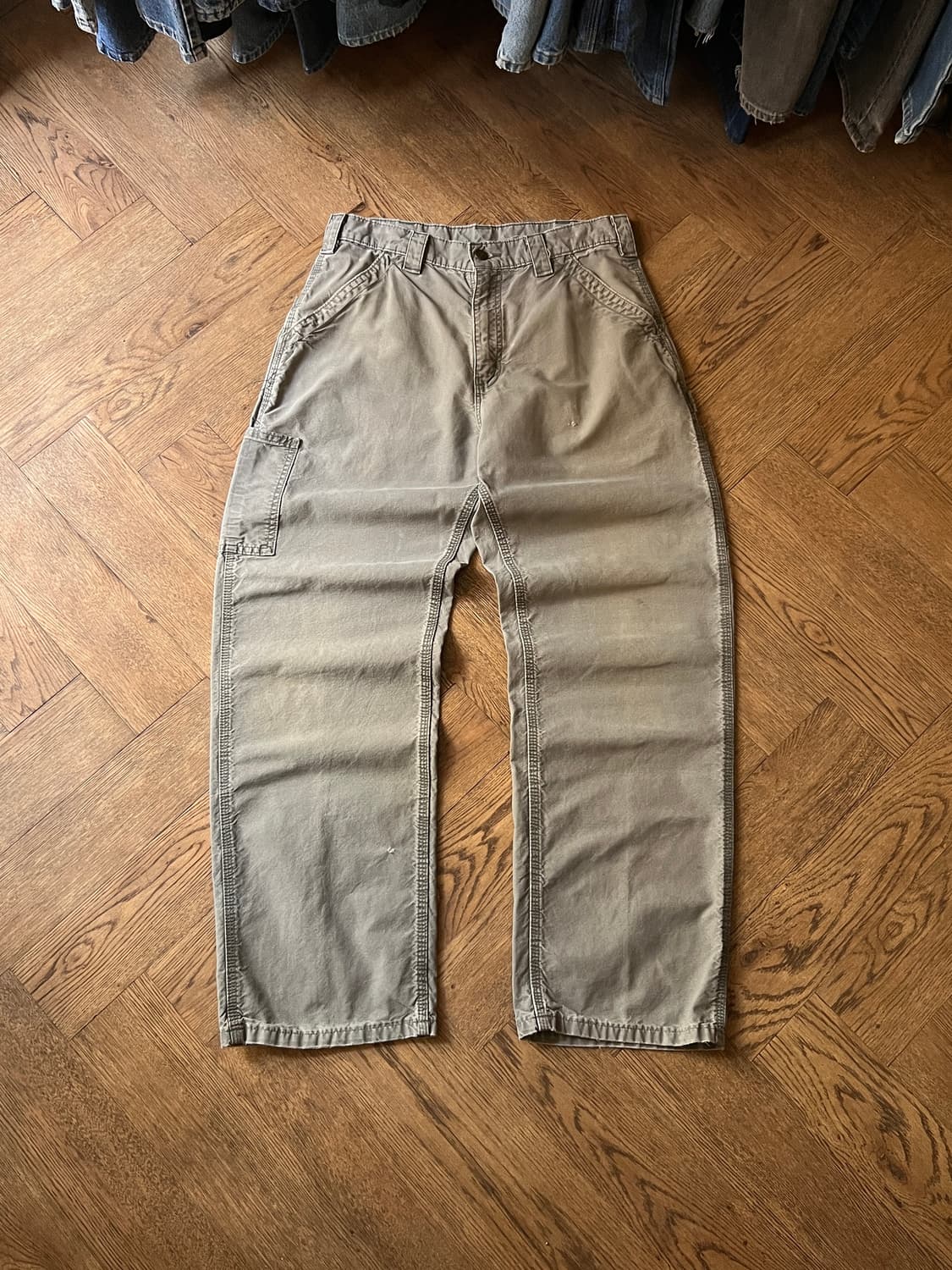 [31]칼하트 USA 빈티지 리페어 그레이 싱글니 카펜터 워크 팬츠 상품이미지2