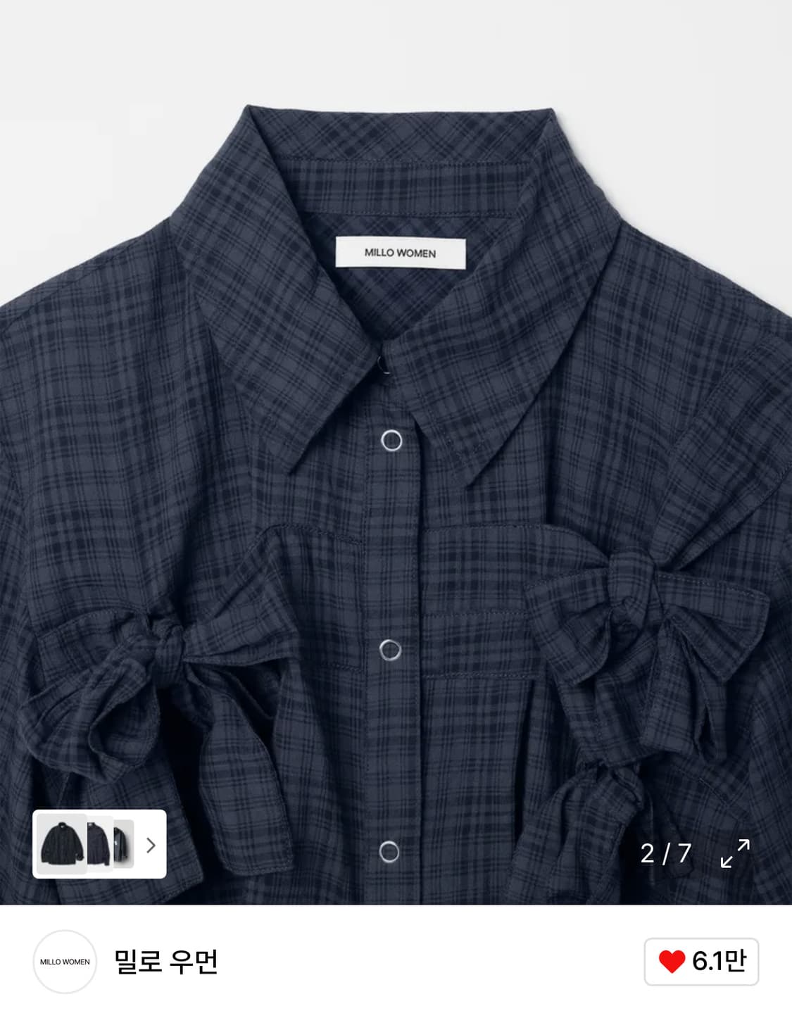 밀로우먼 리본 타이 셔츠 상품이미지2