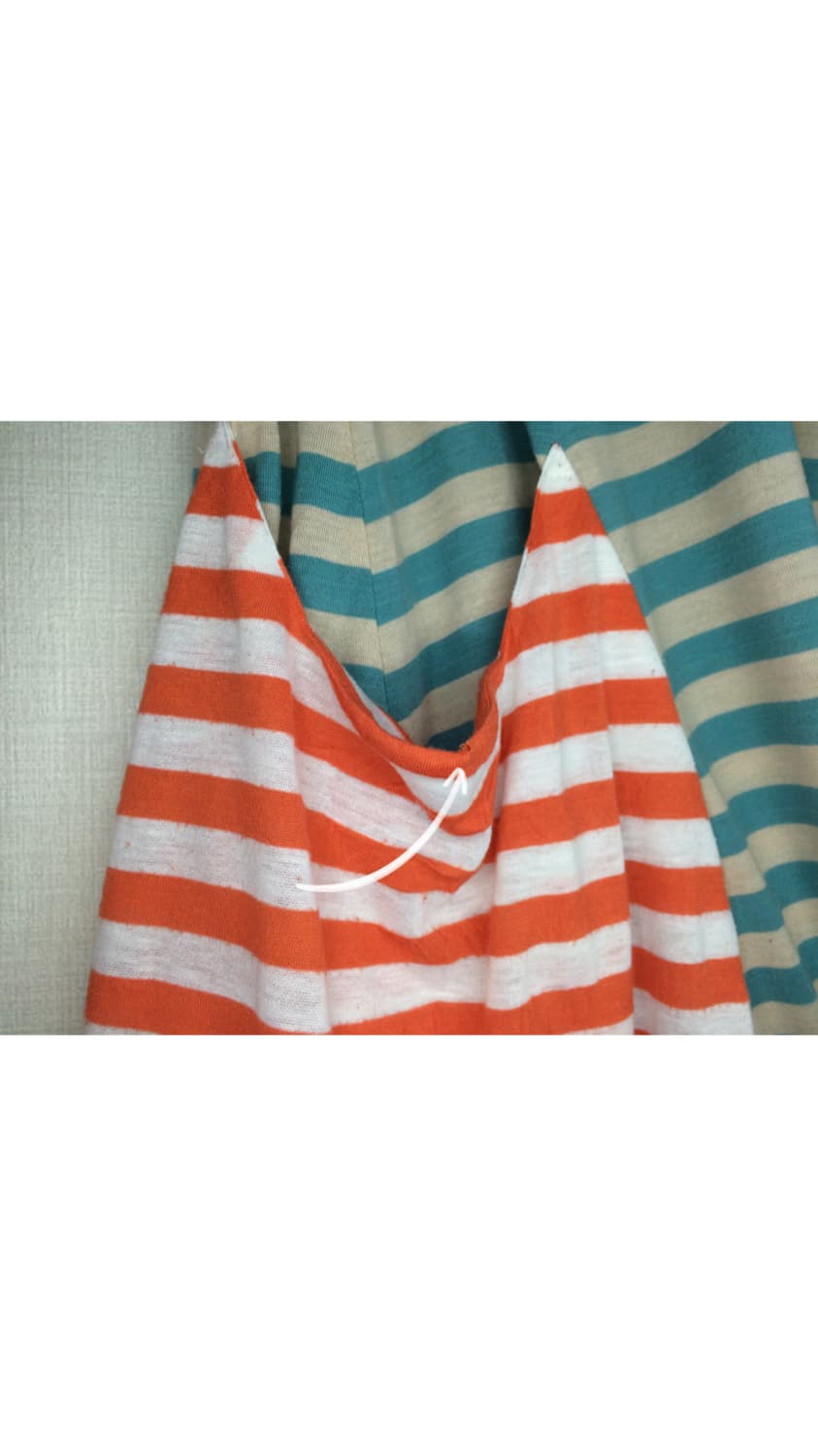 츠모리 치사토 민트 컬러풀 스트라이프 캣 포켓 원피스 티셔츠 상품이미지5