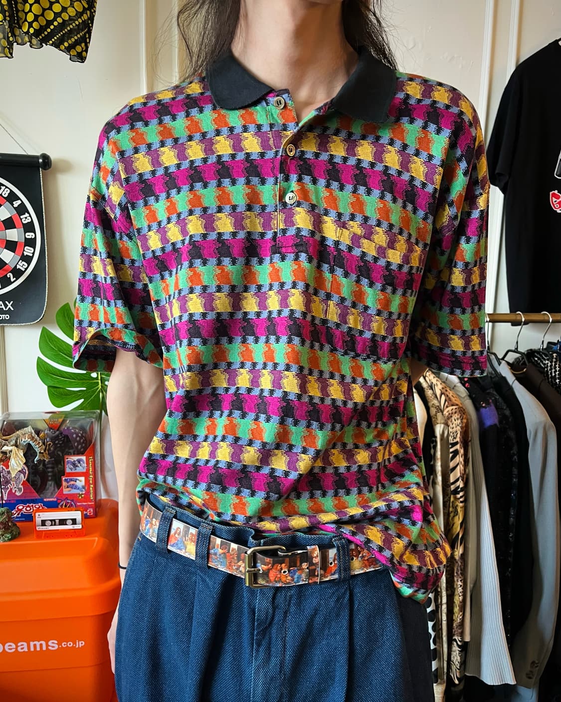 90s Modigliani ITALY Geometry PK-Shirt 상품이미지2