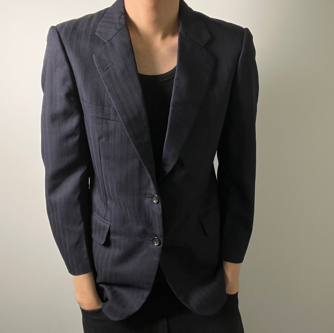 버버리 빈티지 핀스트라이프 싱글 블레이저 90 상품이미지3