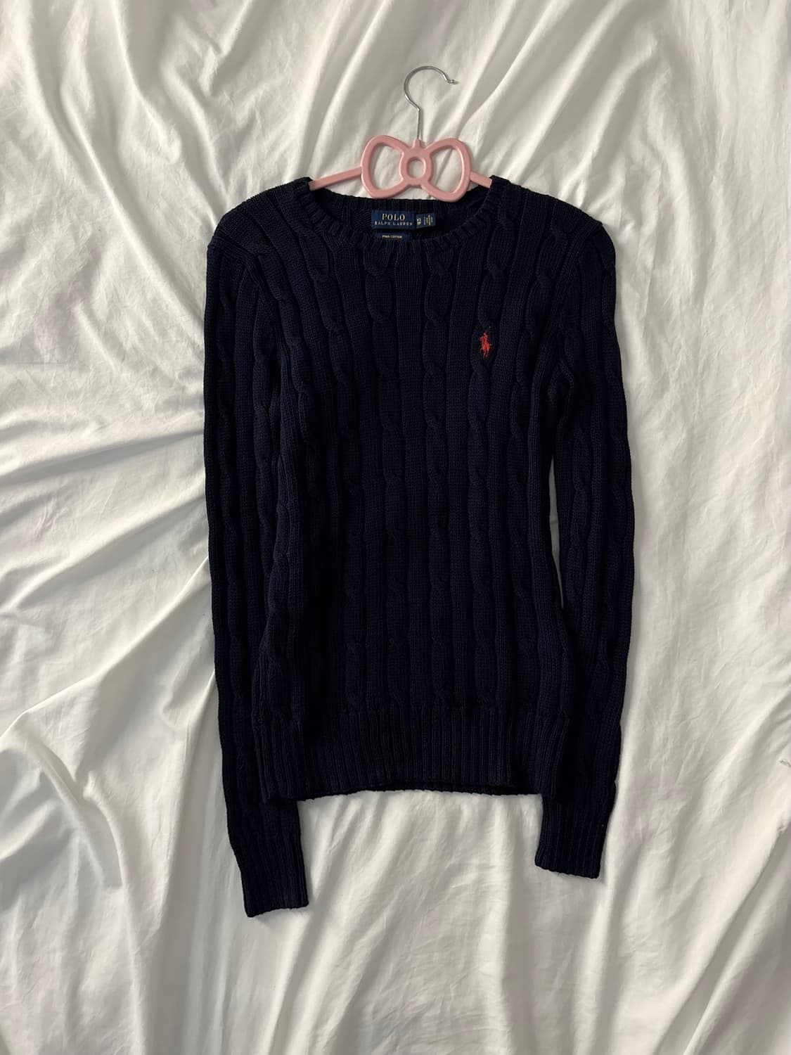 폴로 네이비 꽈배기 니트 상품이미지2