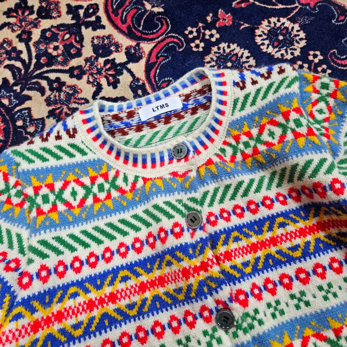 LTMS 레인보우 에스닉 라운드넥 버튼 가디건 Free 상품이미지2