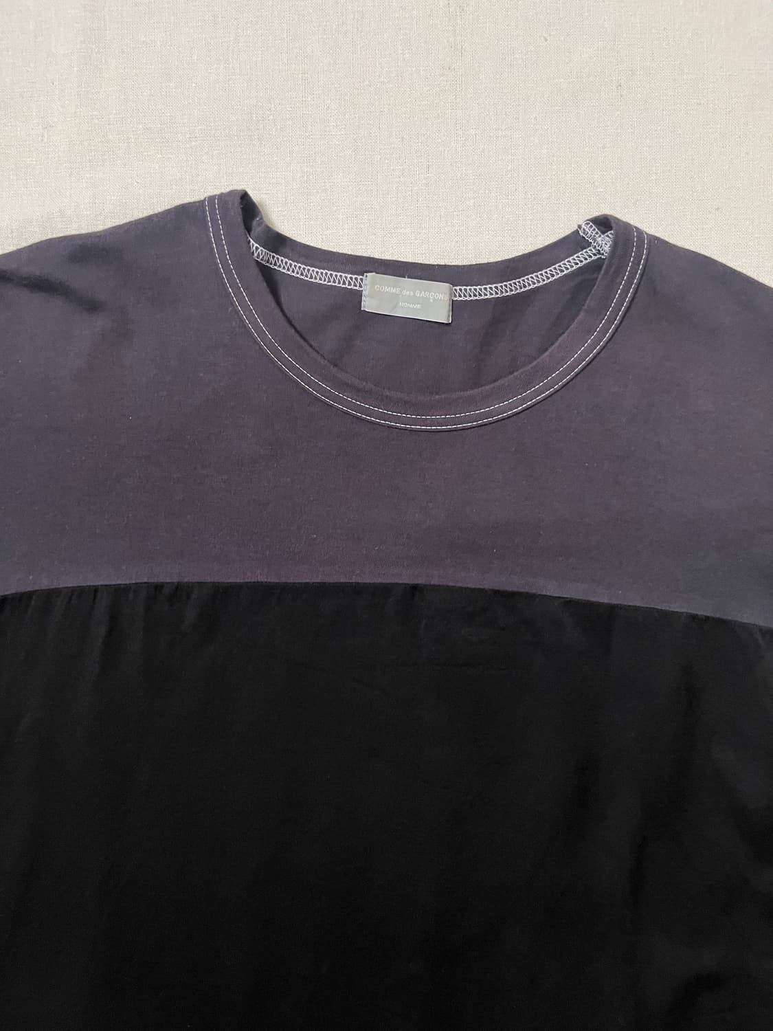 90s 꼼데가르송 옴므 컬러블럭 티셔츠 comme des garcons 상품이미지5