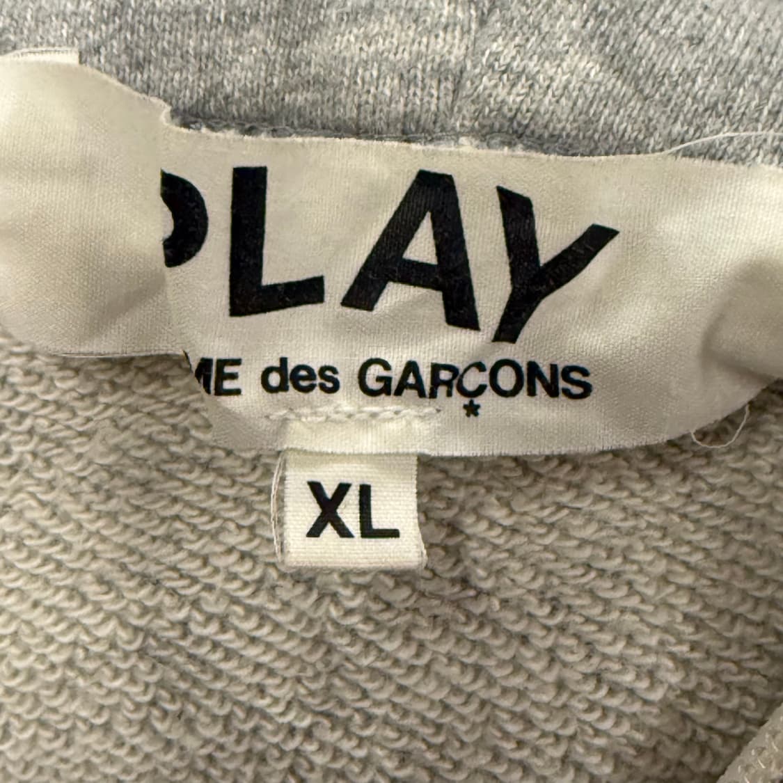 꼼데가르송 플레이 5하트 백 프린트 로고 그레이 후드집업 상품이미지6